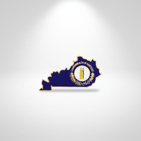 GREPAS GIFTS Épinglette de revers plaquée or Kentucky en forme de drapeau de l'État, 1,25 pouce