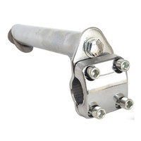 Tige de guidon de vélo VTT et vélo de route NM BL001 31.1-32.5mm Argent mat Durable Pince de fourche à 4 boulons 28.6mm 46-55mm