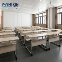 Fournitures scolaires en Libye, ensembles de table et bancs doubles Werzalit, bureau en bois pour salle de classe, bureau et chaise connectés