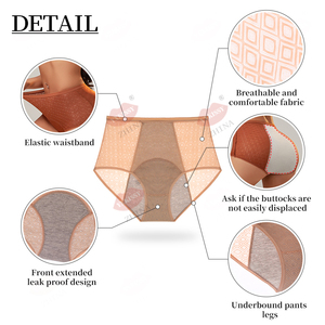 <strong>Thin</strong> &amp; Breathable Leakproof Panties High Waist Plus Size XL Period Underwear Women's Menstrual Briefs - Product Image 2