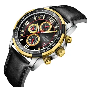NAVIFORCE 8020L GBB 2022 New wholesale Chronograph sport watch for men with Genuine Leather wristwatches