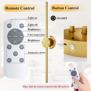 Lampe murale LED à câblage linéaire gratuit, rotative à 180 degrés, rechargeable, pour chevet de chambre à coucher, design unique - Product Image 2