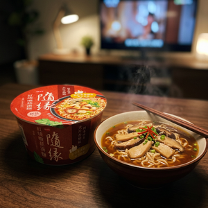 Suiyuan Instant Braised <b>Mushroom</b> Noodle Soup Bowl Wheat Flour Fried 3 Min Cooking Time - Product Image 1