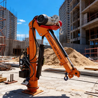 Nouvelle grue mobile compacte pliable électro-hydraulique à flèche articulée, capacité de levage de 1 tonne, châssis tout métal, moteur de 1,5 kW