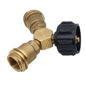 Adaptador de válvula tipo Y de latón con perilla negra para conexión de tanque de propano, repuesto para reparación - Product Image 4
