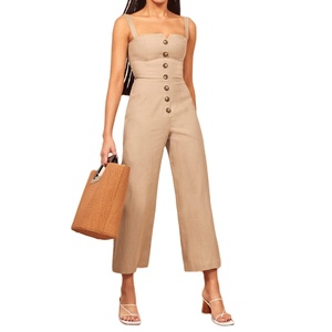 2019 Vente chaude Nouvelles Femmes Vêtements D'été <span class=keywords><strong>Combinaison</strong></span> en Lin - Product Image 1