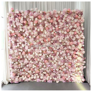 A17 5d rosa rosa rosa rosa pesca seta rosa fiore floreale sfondo da parete 8ft X 8ft Roll up cerniera fard Flowerwall per diserbo - Product Image 3