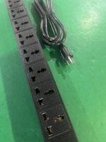 PDU universel personnalisable 1U 19 pouces pour montage en rack avec interrupteur et disjoncteur de surcharge, certifié CE, garantie 3 ans