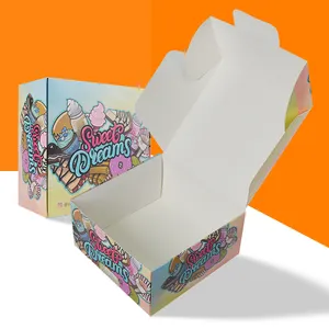 Cajas de embalaje de rosquilla de panadería, papel de grado alimenticio ecológico, impresión personalizada, rosa, venta al por mayor