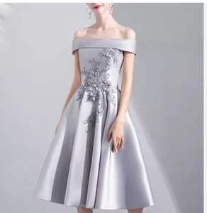 Vestidos de noche cortos modernos <span class=keywords><strong>para</strong></span> <span class=keywords><strong>mujer</strong></span> hasta la rodilla con cintura Natural teñida Lisa <span class=keywords><strong>para</strong></span> fiestas de <span class=keywords><strong>matrimonio</strong></span> de 21 cumpleaños nuevo diseño - Product Image 4