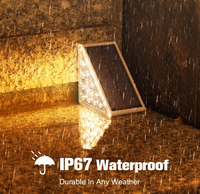 Lampes solaires LED étanches IP67 pour extérieur, pour marches de terrasse, allées de jardin, portes d'entrée, décoration de chemin