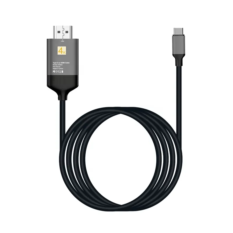 Yeni toptan kaynağı USB 3.1 tip-c HDMI kablosu 6Ft 1.8M 4K 30HZ 60HZ erkek erkek kablo USB C dizüstü cep telefonu