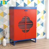 Armoire de salon moderne à structure en acier, idéale pour les maisons et les bureaux, armoire polyvalente avec construction métallique robuste