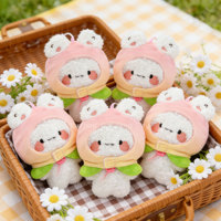 Porte-clés en peluche lapin personnalisé, jouet original Kawaii, mini taille 10 cm, lapin doux, breloque de sac