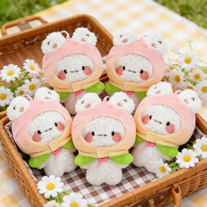 Fabrik preis Benutzer definierte Kawaii Kuscheltier Stofftier Schlüssel bund 10cm Schöne Hase Mini Plüschtiere Schlüssel bund Charme - Product Image 2