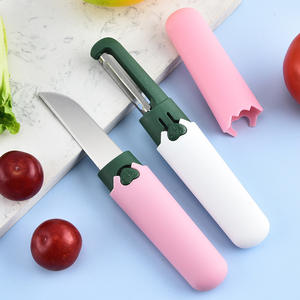 Pelador de frutas portátil, cuchillo de 17cm con hoja de doble punta para manzana, melón, uso en cocina, herramienta de corte para viajes al aire libre - Product Image 4