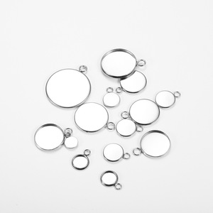 Base de disque ronde en acier inoxydable 6-25 mm, connecteurs à anneau unique soudé pour la fabrication de pendentifs en pierres précieuses DIY - Product Image 3