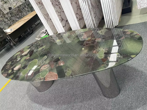 Baxter table de salle à manger en marbre lagos table de salle à manger rectangulaire en marbre de luxe italien moderne vert nature - Product Image 3