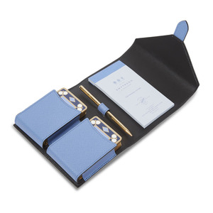 Custodia per Carte da Gioco in Vera Pelle con Logo Personalizzato, Porta Carte di Lusso per Poker e <span class=keywords><strong>Bridge</strong></span> con Blocco Note e Porta Penna - Product Image 2