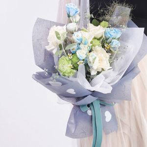 Papel de Embalaje para el Día de San Valentín, Diseño de Amor Neón, Plástico Impermeable de 56x56cm, PVC de Doble Capa, Color Caramelo, Ramo de Rosas, Manualidades con Flores - Product Image 5