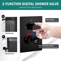 Ensemble de douche mural intelligent avec affichage numérique LED de la température, système de douche moderne à effet pluie