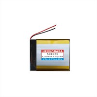 3.7V 1250mAh 504050 2 kabel baterai Lithium Ion polimer untuk HEADSET HEADPhone EARPHONE MP3 GPS L184