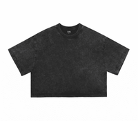 T-shirt court d'été pour femme, logo personnalisé, délavage acide, coupe vintage, coton, impression écologique, t-shirts courts en coton