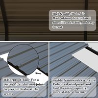 Abri pour voitures en métal robuste 20x40 pieds pour 4 voitures |   Kit de garage automobile moderne à toit en pignon toutes saisons avec structure renforcée et auvent pour bateau