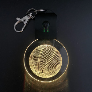 Móc Khóa Có Thể Sạc Lại Đèn Led Ba Chiều 3d Móc Khóa Led Cô Gái Nhảy Múa Khắc Laser 3d Tùy Chỉnh 7 Màu - Product Image 2