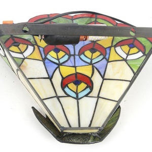 Lámpara de Pared Estilo Tiffany de 14 Pulgadas Hecha a Medida por LongHuiJing, Lámpara de Cristal Teñido Artesanal con Diseño de Pavo Real - Product Image 3