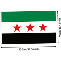 Drapeau syrien vert de grande taille en polyester 90*150cm, vente chaude, affichage extérieur, drapeau syrien