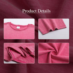 Camiseta de hombre de algodón de bambú con efecto lavado y textura desgastada, estilo vintage, con dobladillo enrollado, corte holgado, manga corta, informal y retro. - Product Image 5