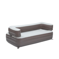 Canapé gonflable de qualité supérieure avec dossier d'accoudoir à double soupapes d'air Portable floqué pour camping à l'intérieur
