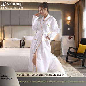 <span class=keywords><strong>Accappatoio</strong></span> in spugna a nido d'ape a maniche lunghe per hotel di lusso, da <span class=keywords><strong>uomo</strong></span> e da donna, in puro cotone, con scollo a V, spesso, all'ingrosso - Product Image 4