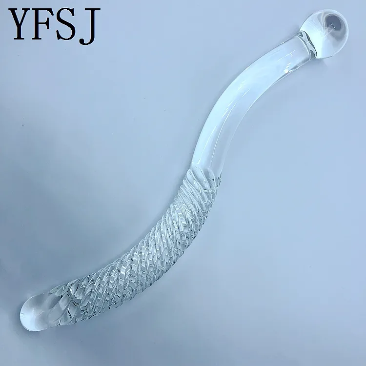 Transparent Big Huge Large glass dildo Sex glass penis Crystal Anal Butt Plug beads Sex toys for women