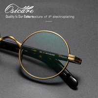 Lunettes de vue rondes de haute qualité, style rétro vintage classique, monture optique en titane, lunettes de créateur pour hommes