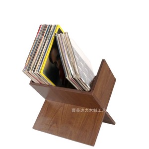 X-Shaped Wooden CD Rack Storage <b>Shelf</b> For Vinyl Records And CDs Home <b>Desktop</b> Organizer Single Layer Design - Product Image 1