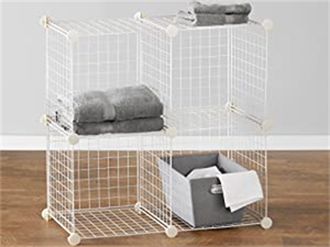 Homeries Système de rangement modulaire DIY : Armoire, étagères et grilles de rangement en métal, cubes et étagères en treillis métallique - Product Image 5