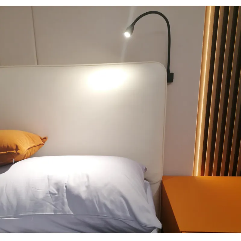 Simple reading light for hotel bedroom wall mounted reading book light 3W USB charger with longer lifespan