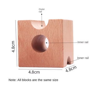 Bé bằng gỗ theo dõi đường ống cảnh Lắp ráp khối xây dựng bóng khối đặt đồ chơi tự làm với viên bi khu vực công viên giải trí - Product Image 4