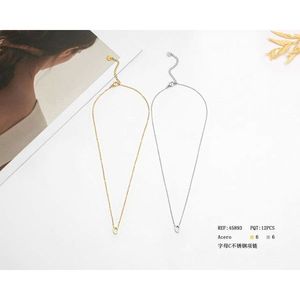 Collar Gargantilla de Acero Inoxidable con Letra C, Chapado en Oro y Plata, Joyería de Moda Unisex para Uso Diario, Cadena de Serpiente - Product Image 4