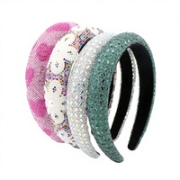 DREAM FASHION Bandeau personnalisé coréen mignon pour cheveux, léger, de haute qualité, coloré, avec strass, épais, large, rembourré et pailleté
