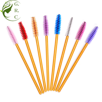 Kustom Warna-warni Pakai Shampoo Spoile Brush Membersihkan Sikat Bulu Mata Sikat Maskara Lurus