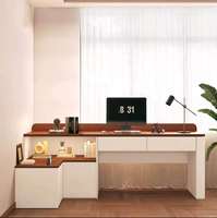 Bureau d'angle moderne personnalisé en usine avec étagère intégrée et table de chevet, idéal pour les petits appartements et comme bureau d'ordinateur pour salon
