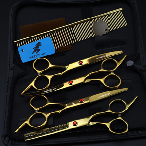 6,0 Zoll Goldene GS 02 Rote Schraubenschere Tierförmige Veterinärschere Tierpflegeschere 4-teiliges Scherenset PTS-<span class=keywords><strong>059</strong></span> - Product Image 2