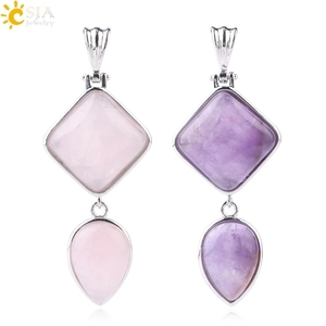 CSJA-Colgante de cuarzo con piedra Natural, colgante de cuarzo con energía escalar, fabricación de joyas, F814, venta al por mayor - Product Image 1