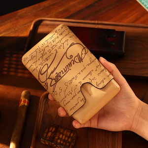 Estuche de Cigarros de Cuero de Lujo Vintage ZENOS para Hombre, 4 Piezas, Resistente a la Humedad, Portátil, Regalo para el Día del Padre y de Negocios, Personalizable - Product Image 1