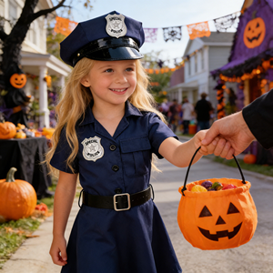 Costume Professionale per Bambini all'Ingrosso, Uniforme Blu con Accessori per Cosplay e <span class=keywords><strong>Halloween</strong></span> - Product Image 5