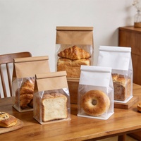 Sacs à pain transparents avec fenêtre, qualité alimentaire, thermoscellables, recyclables, à soufflet de fond, personnalisables avec nom de marque, en papier kraft, pour aliments pour animaux de compagnie et sushis
