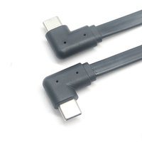 Câble USB Type C mâle à 90 degrés vers USB Type C mâle à 90 degrés, câble plat fin et mince, connexion réseau stable